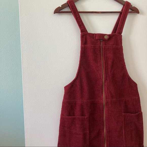 Forever 21 Dresses & Skirts - Corduroy berry zip jumper overalls dress